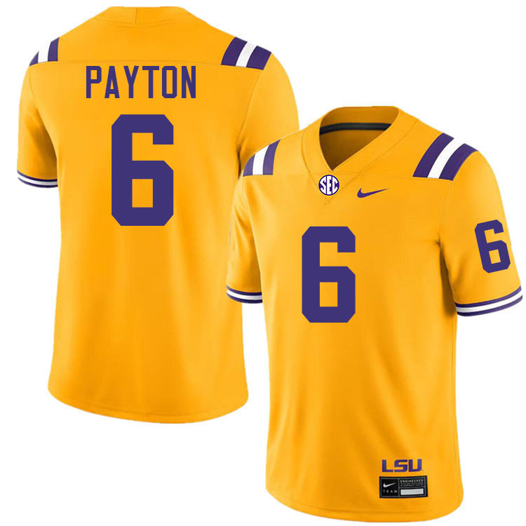 #6 Patrick Payton LSU Tigers Jersey,Louisiana State University Tigers Football Jersey-Gold